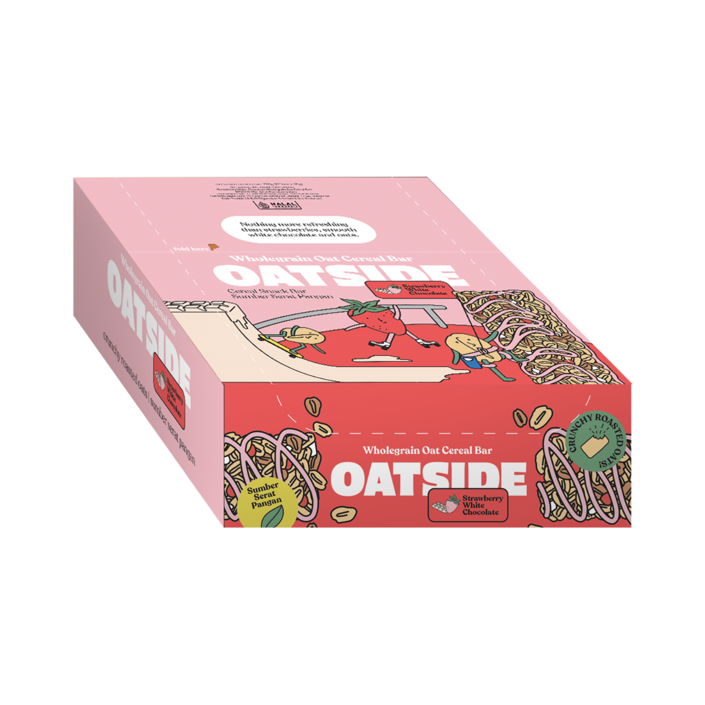 OATSIDE Cereal Bar Strawberry White Chocolate 12s @ 18gr
