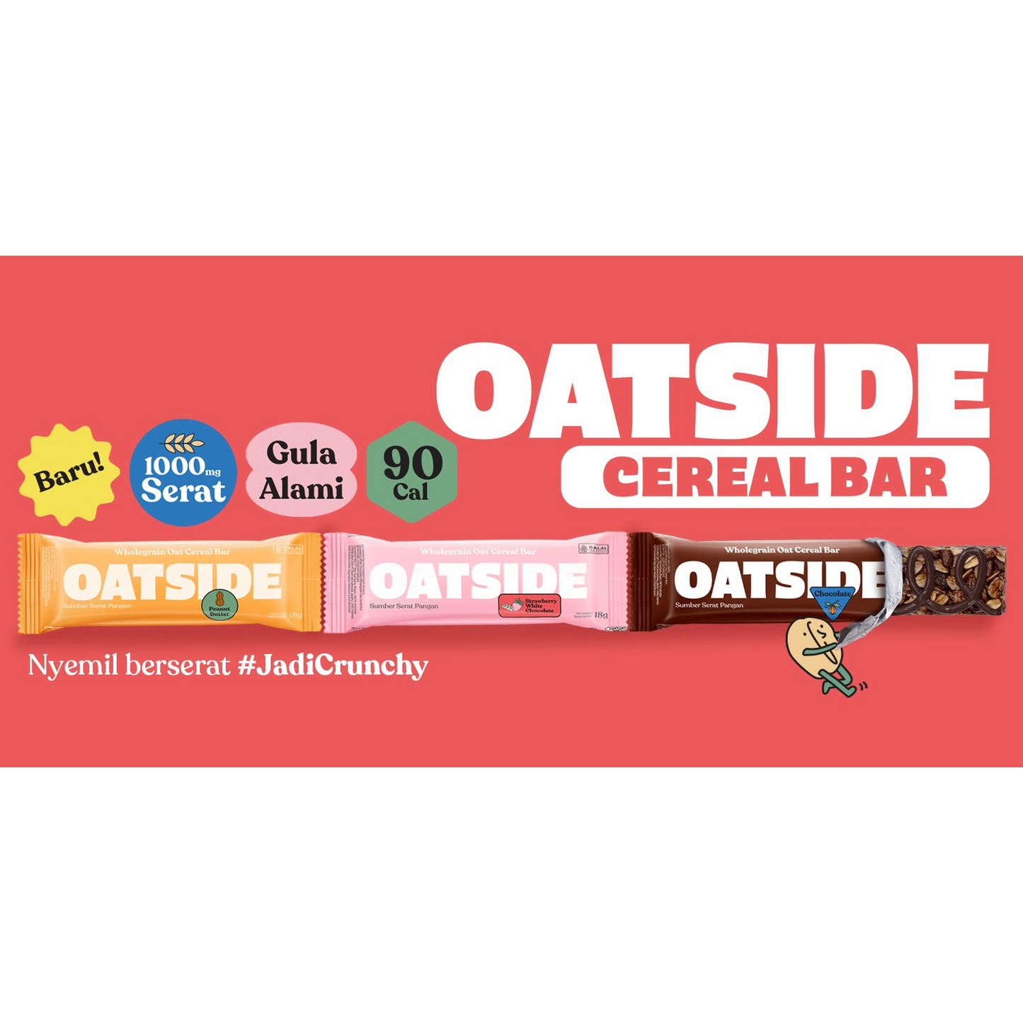 OATSIDE Cereal Bar Strawberry White Chocolate 12s @ 18gr