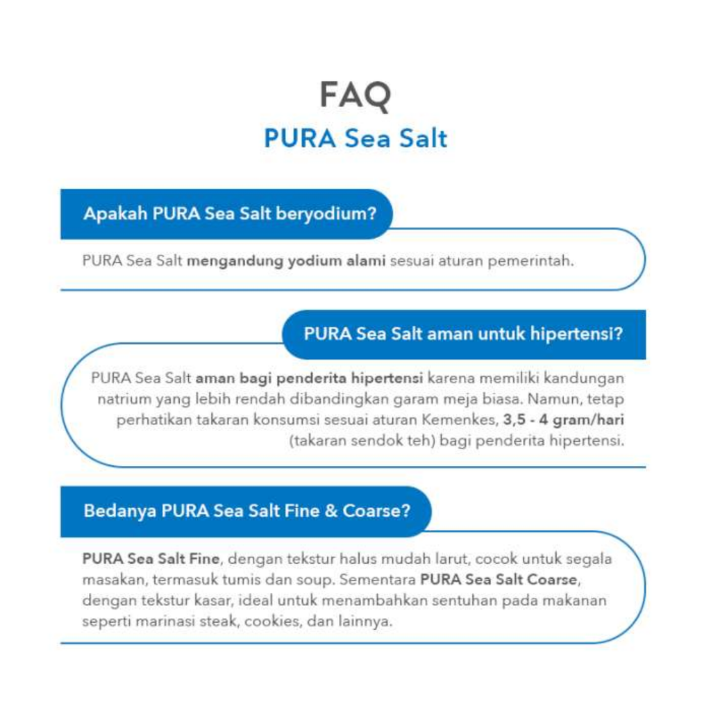 PURA Sea Salt Fine 300gr | Garam Laut Halus