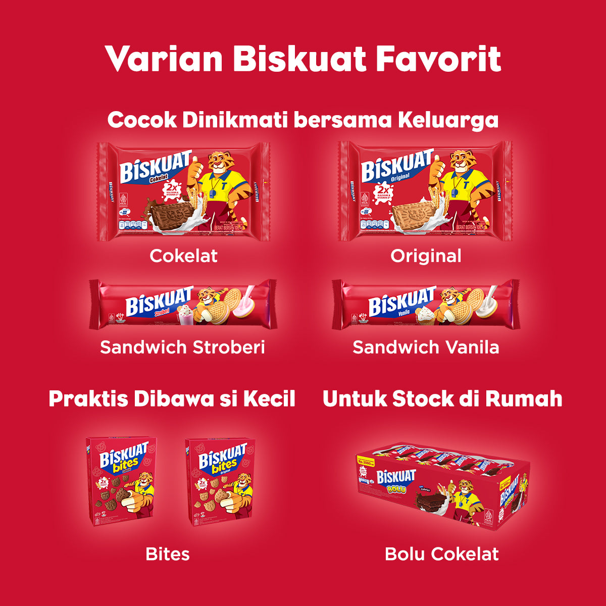 Biskuat Bites Cokelat 35g, Biskuit Rasa Cokelat