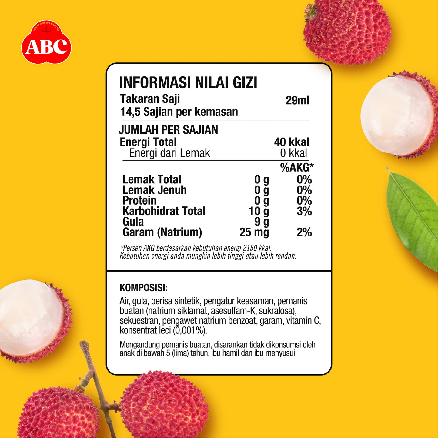 ABC Sirup Squash Delight Leci 425 mL