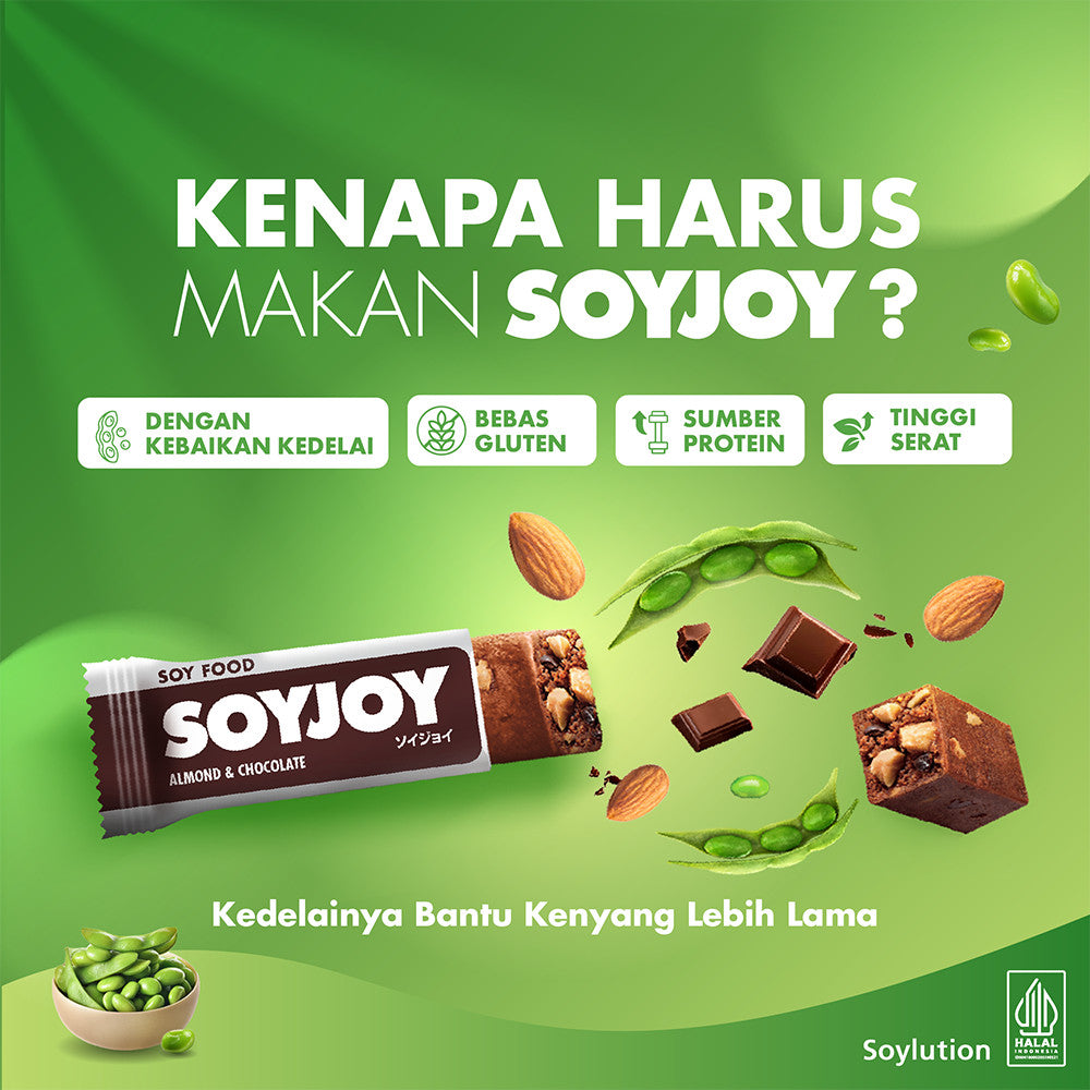 SOYJOY Snack Bar Kedelai Lekker & Nuts 28gr - 1 Box (12 Bar)