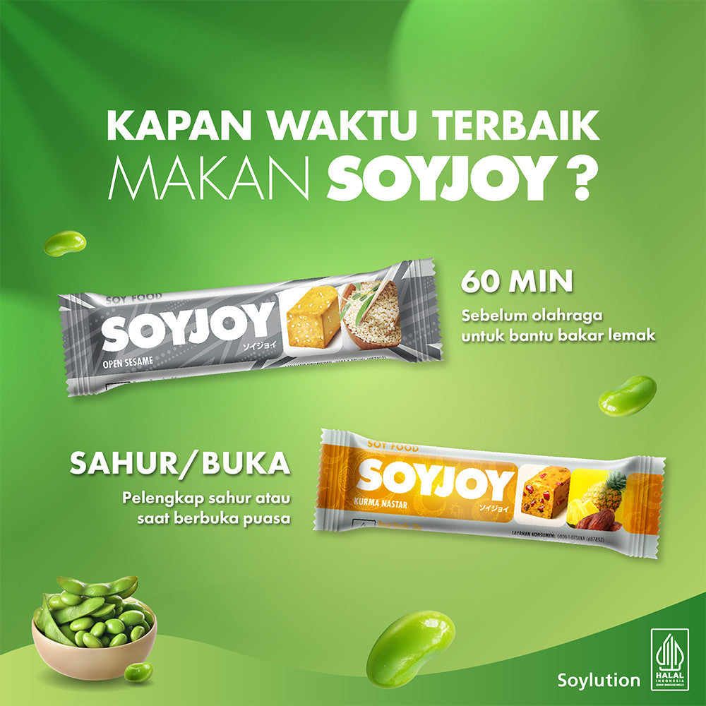 SOYJOY Snack Bar Kedelai Lekker & Nuts 28gr - 1 Box (12 Bar)