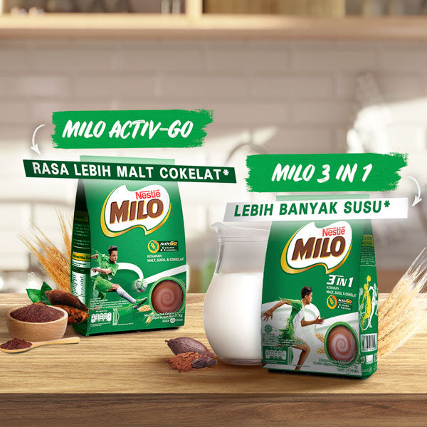 Susu Coklat MILO ACTIV-GO Pouch 990 Gr