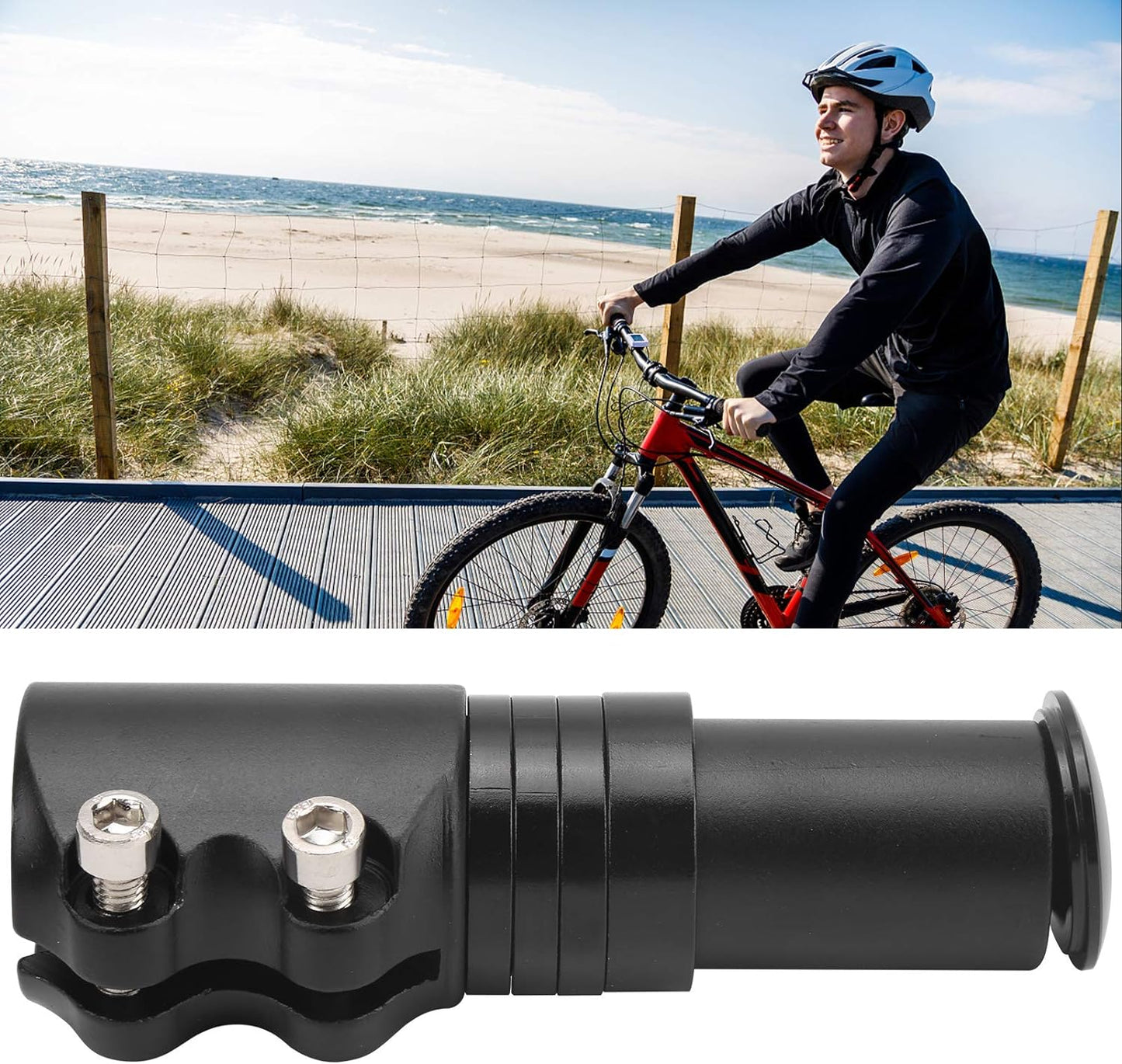 TaffSPORT Peninggi Setang Sepeda Fork Extender Aluminium Alloy 121mm - SD53