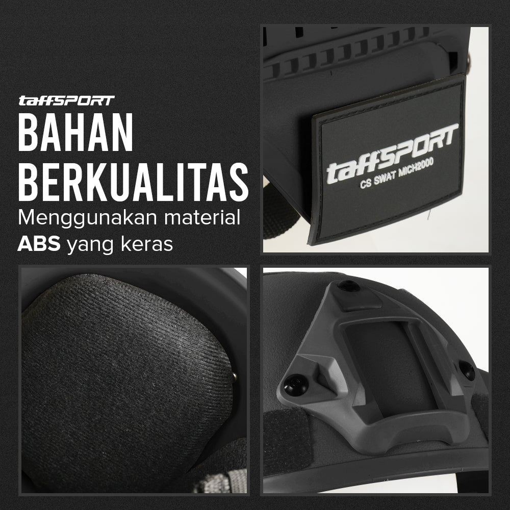 TaffSPORT Helm Tactical Airsoft Gun Paintball CS SWAT Helmet - MICH2000