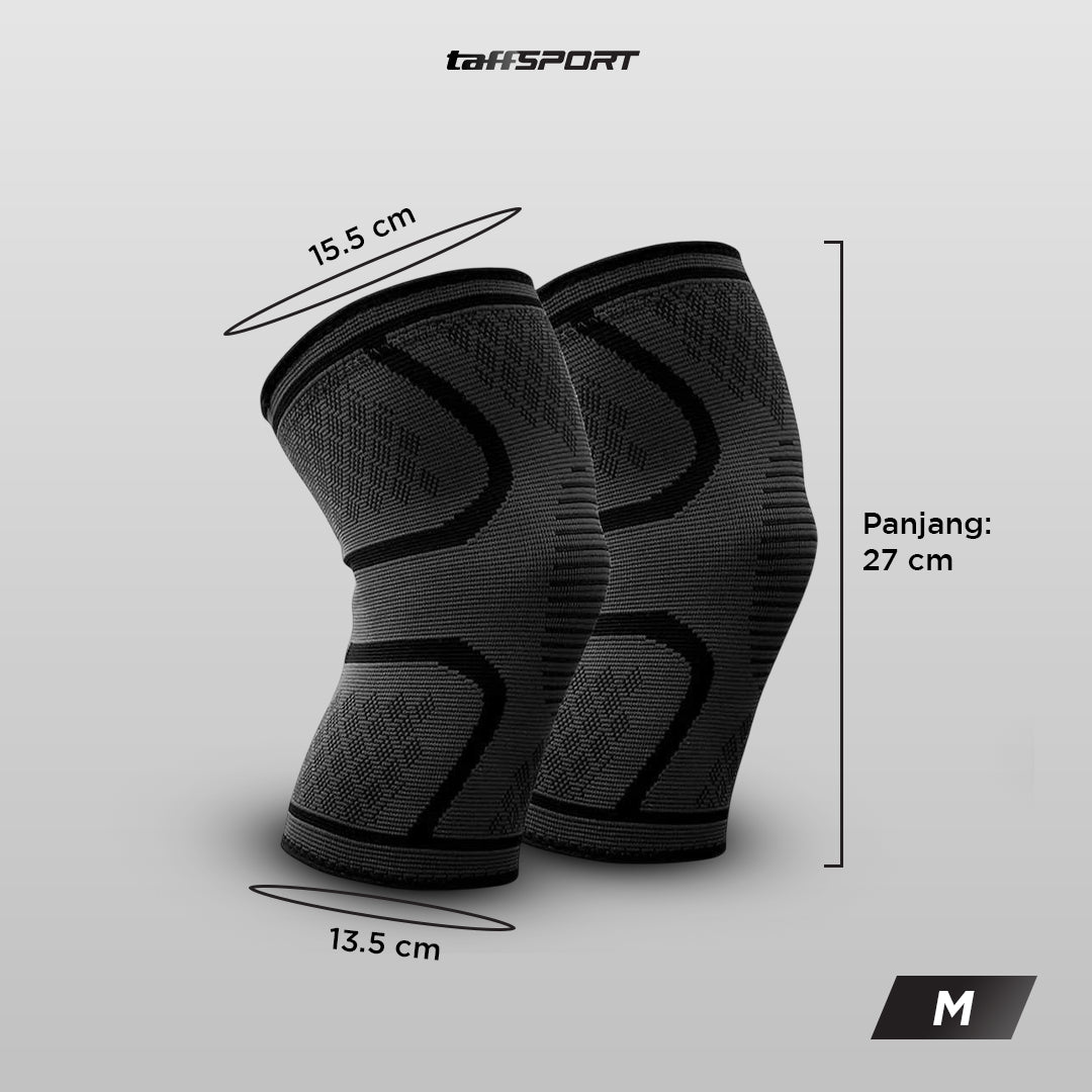 TaffSPORT Pelindung Lutut Knee Support Pad Brace Fitness Gym 1 Pair M 35-41 - A-7718
