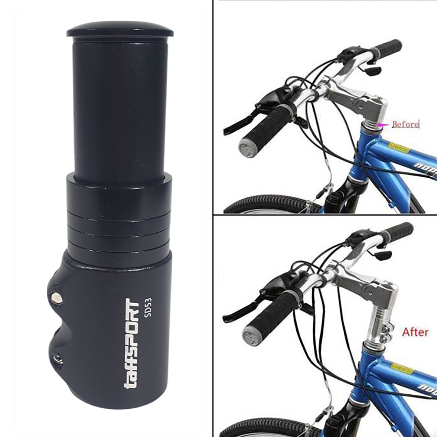TaffSPORT Peninggi Setang Sepeda Fork Extender Aluminium Alloy 121mm - SD53