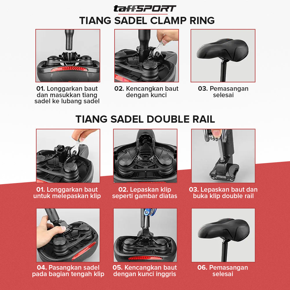 TaffSPORT Sadel Sepeda Bike Saddle Leather Model Shock Absorber Ball - ZF10