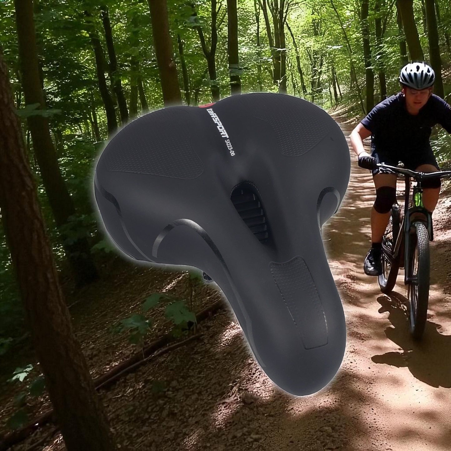 TaffSPORT Sadel Sepeda Mountain Bike Saddle Leather Spring - SX223-06