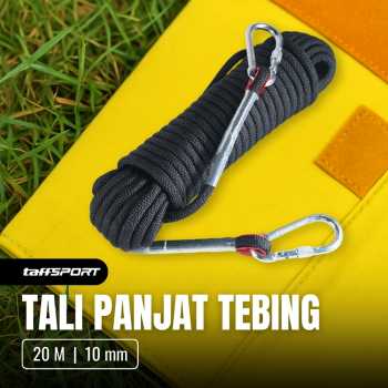 TaffSPORT Tali Paracord Panjat Tebing Climbing Rope 10mm Steel Buckle 20M - P4