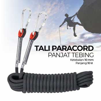 TaffSPORT Tali Paracord Panjat Tebing Climbing Rope 10mm Steel Buckle 10M - P4
