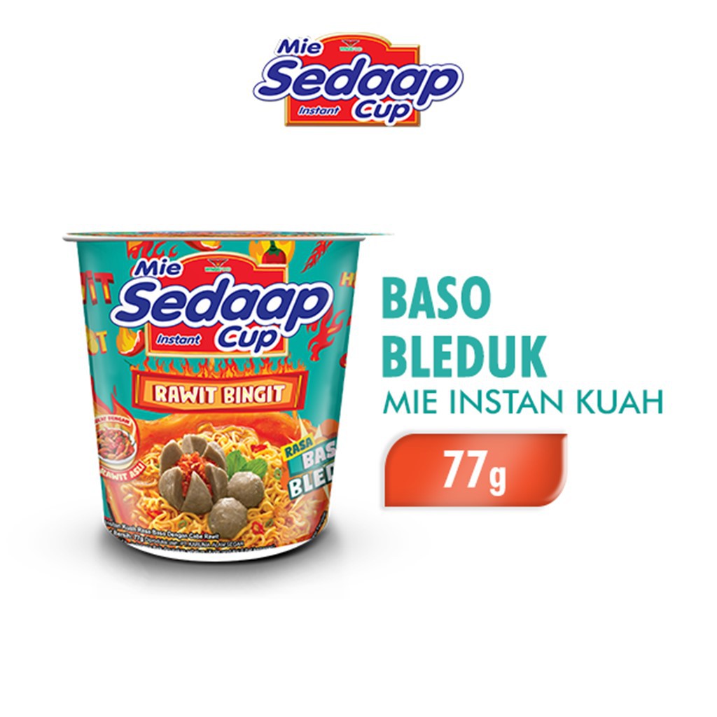 Sedaap Mie Instan Cup Baso Bleduk 77 gr