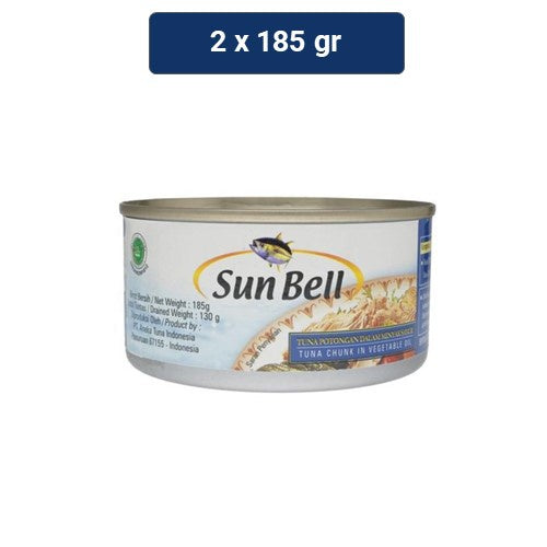 Sun Bell Tuna Chunk In Vegetable Oil 2 x 185 gr