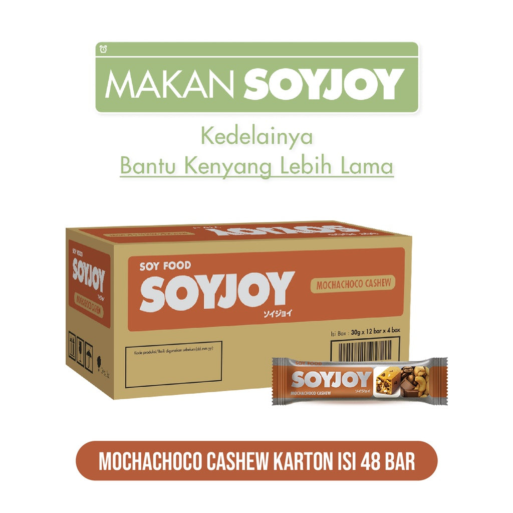 SOYJOY Snack Bar Kedelai Mochachoco Cashew isi 48 Bar