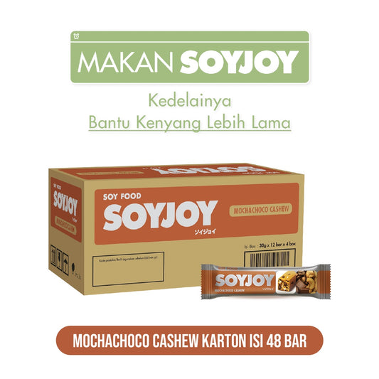 SOYJOY Snack Bar Kedelai Mochachoco Cashew isi 48 Bar