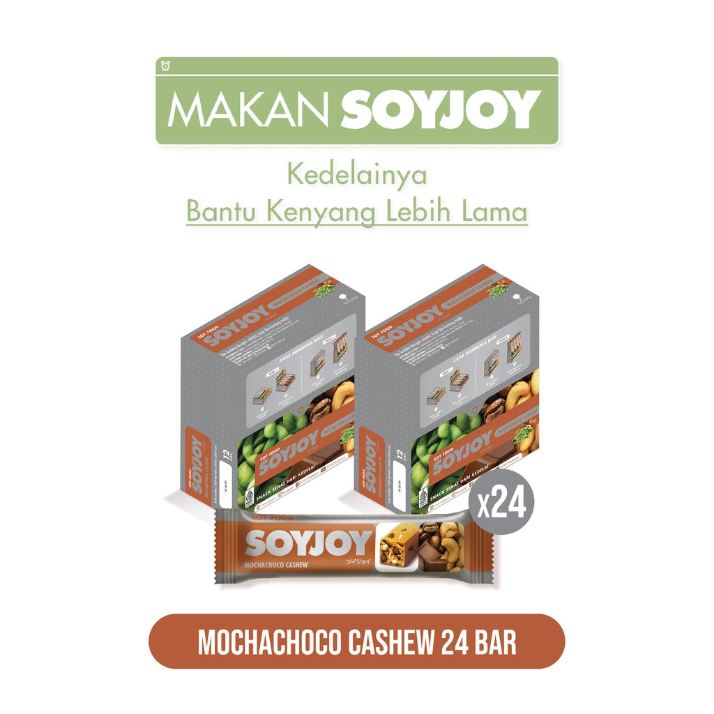 SOYJOY Snack Bar Kedelai Mochachoco Cashew isi 24 Bar