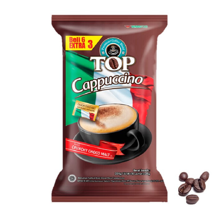 Top Coffee Kopi Instan Cappucino Pack 25 gr isi 6 + 3 pcs
