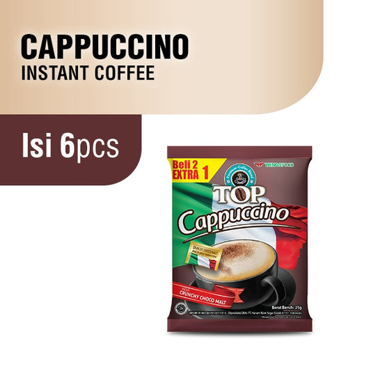 Top Coffee Kopi Instan Cappucino Pack 25 gr isi 6 + 3 pcs