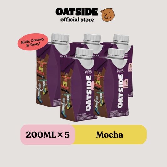 OATSIDE Oat Milk Mocha Caps (Kemasan Tutup Botol) 200ml x 5 pcs