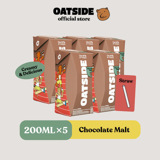 OATSIDE Oat Milk Chocolate Malt Straw (Kemasan dengan Sedotan) 200ml x 5 pcs