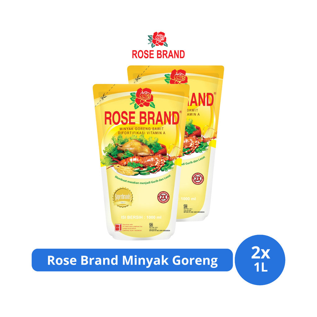 Rose Brand Minyak Goreng Pouch 1L x 2 pcs