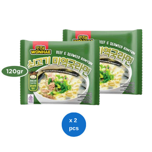Wonhae Beef Seaweed Ramyun 120gr x 2 pcs