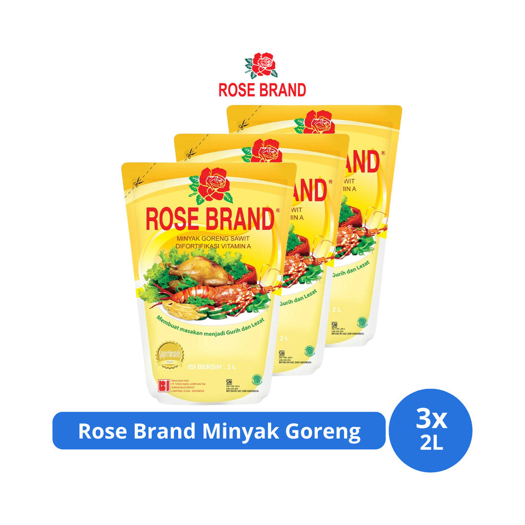 Rose Brand Minyak Goreng Pouch 2L x 3 pcs