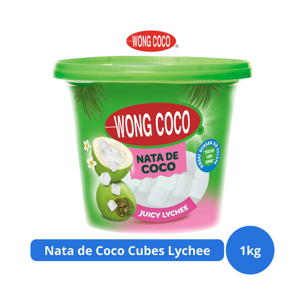 Wong Coco Nata de Coco Cubes Lychee 1kg