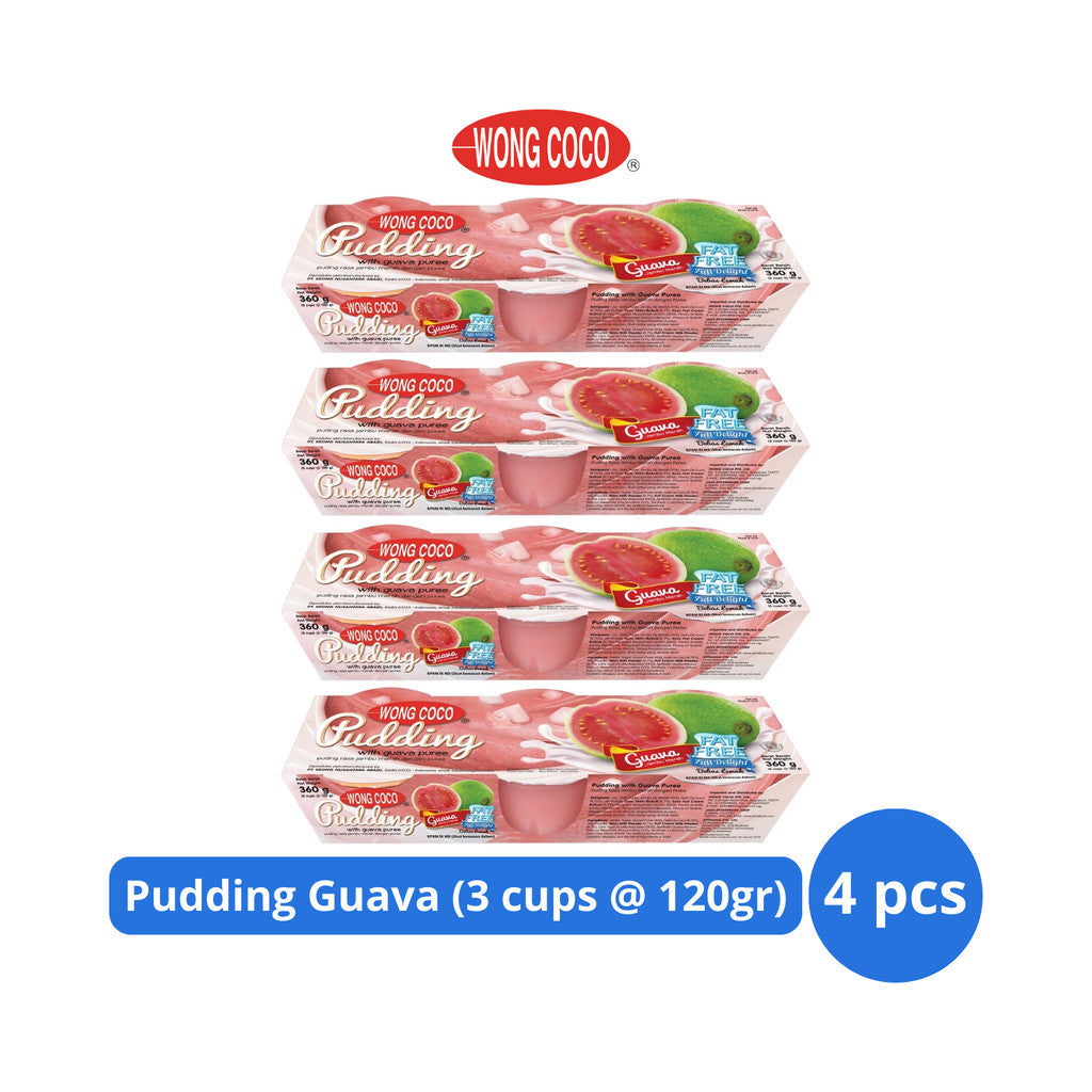 Wong Coco Pudding Guava 3 cups @ 120gr x 4 pcs
