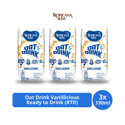 Tropicana Slim Oat Drink Vanillicious Ready to Drink (RTD) 190ml x 3 pcs