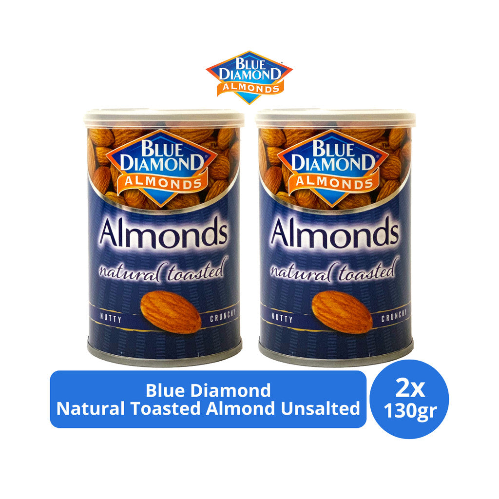 Blue Diamond Natural Toasted Unsalted Almond 130gr x 2 pcs