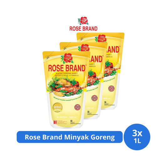 Rose Brand Minyak Goreng Pouch 1L x 3 pcs