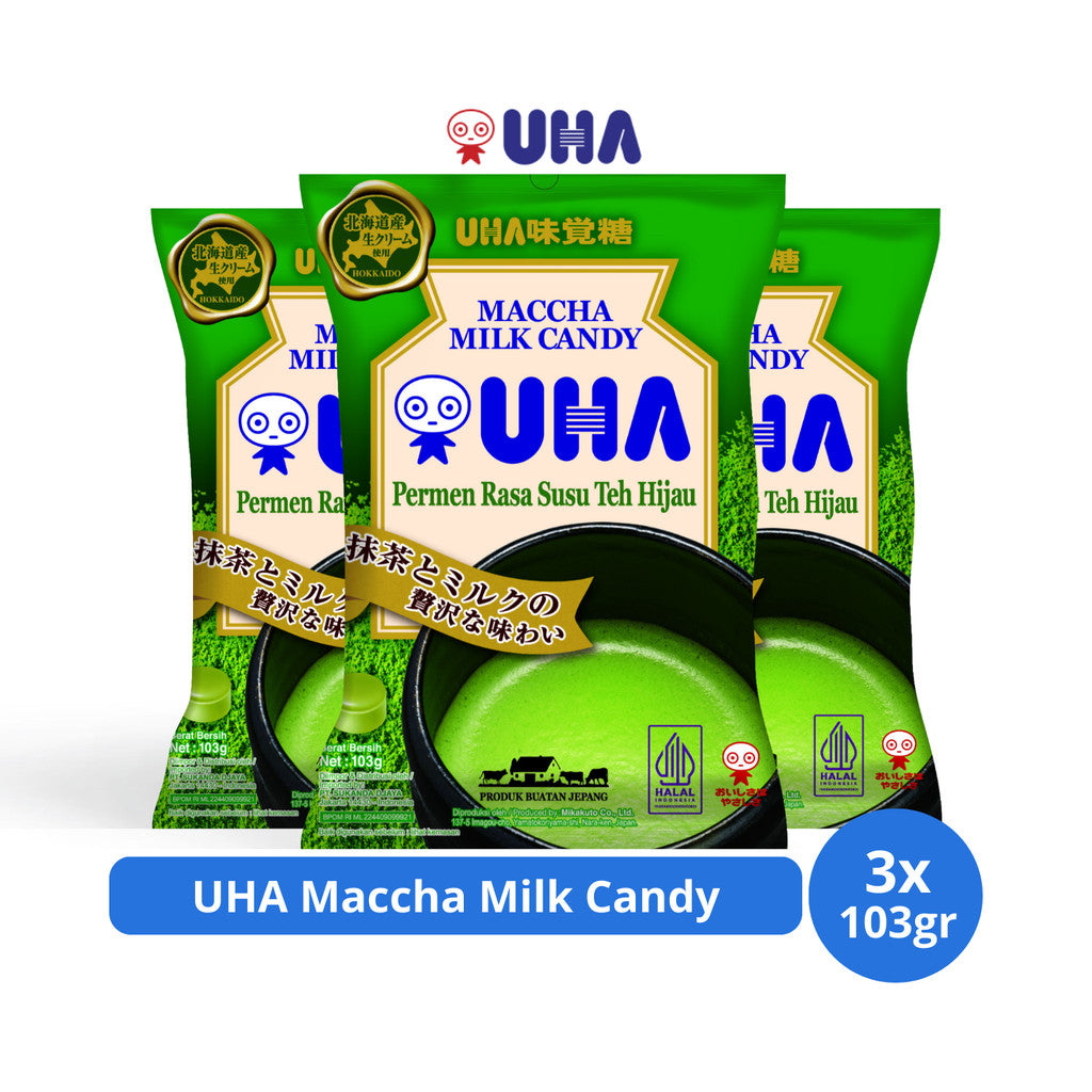 UHA Maccha Milk Candy 103gr x 3 pcs