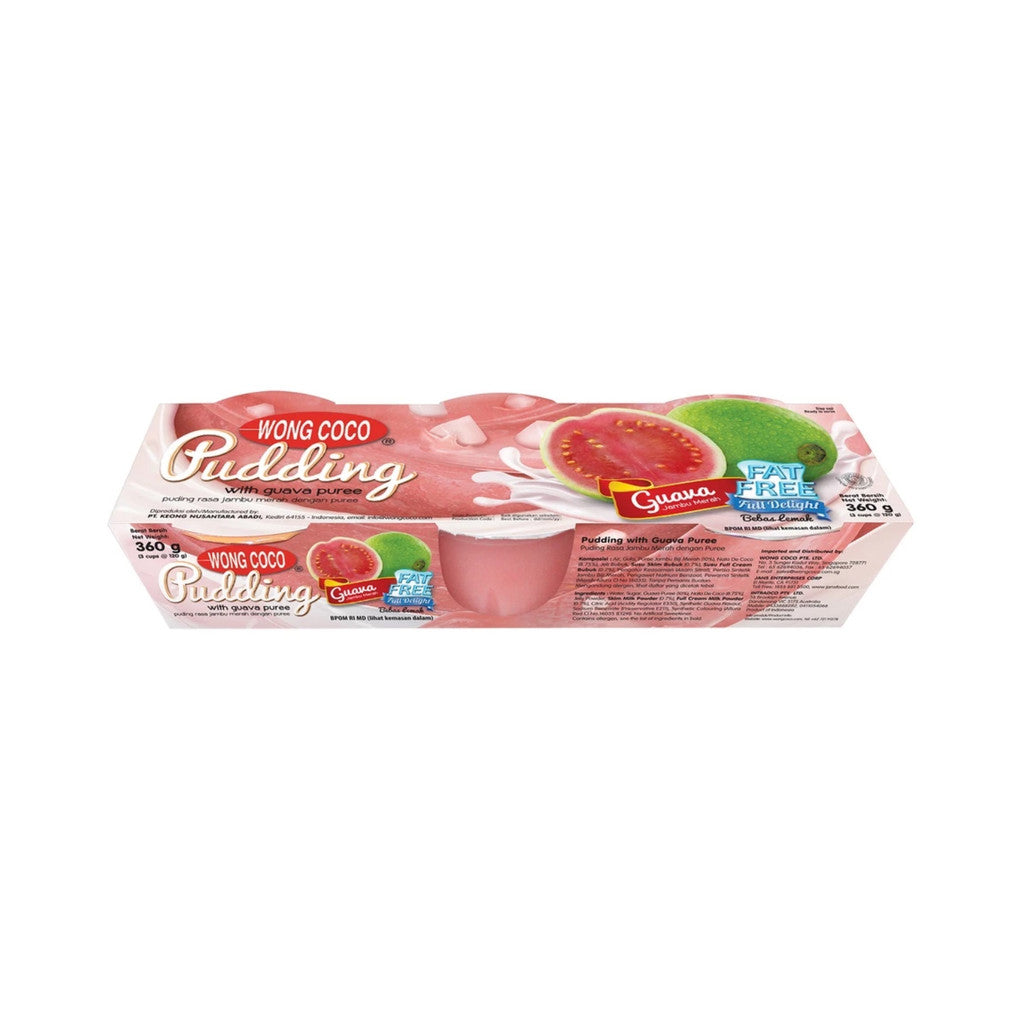 Wong Coco Pudding Guava 3 cups @ 120gr x 4 pcs