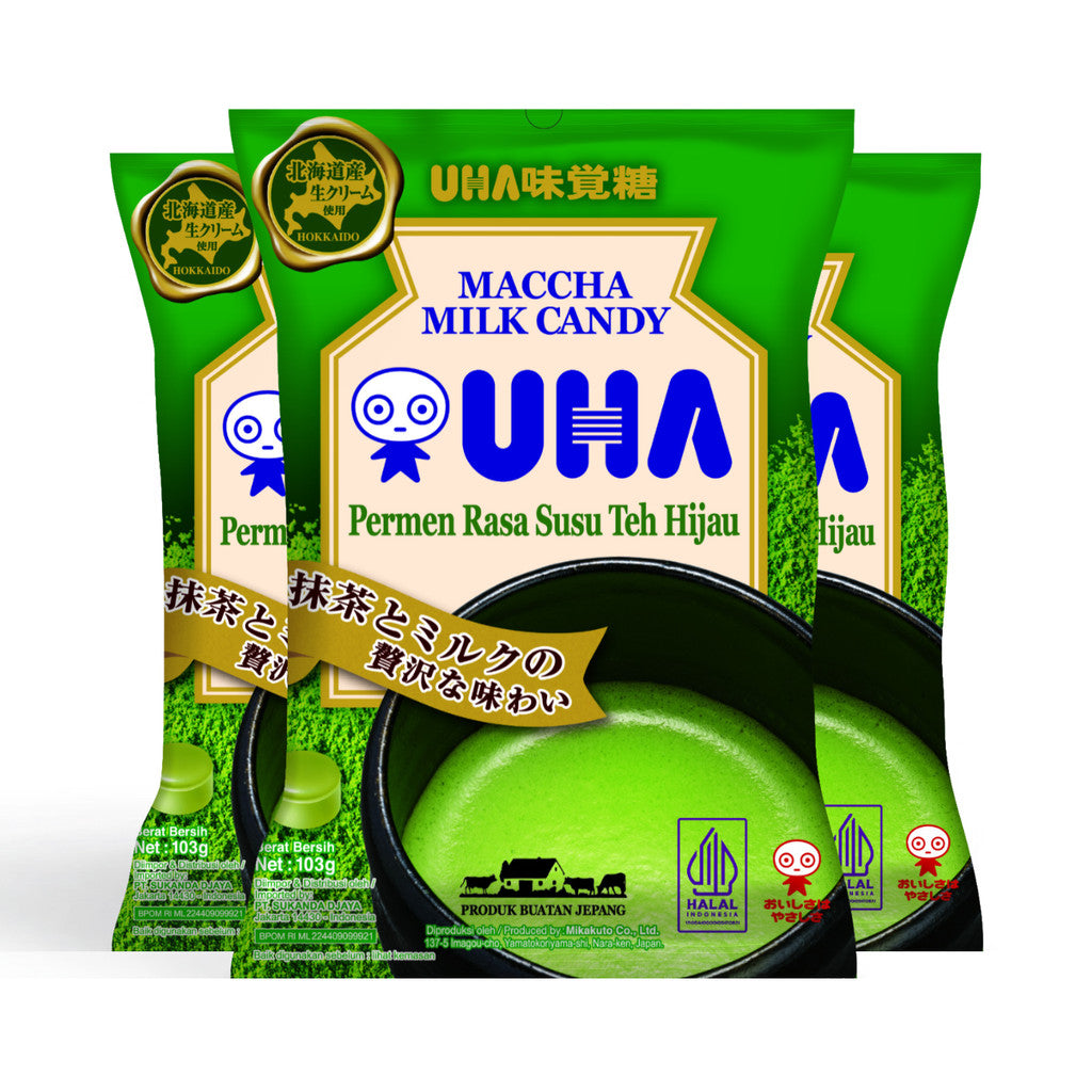 UHA Maccha Milk Candy 103gr x 3 pcs