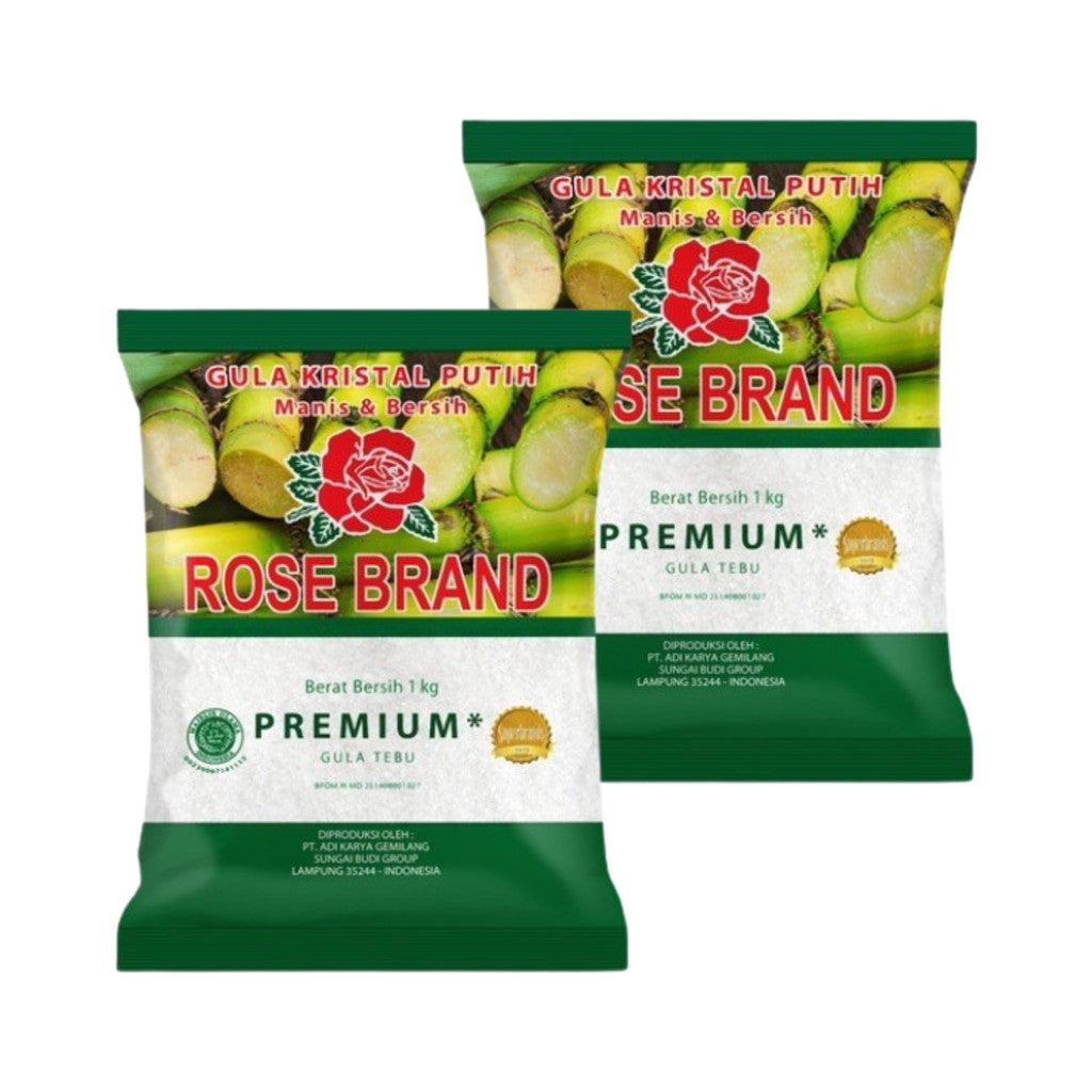 Rose Brand Gula Kristal Putih Tebu Premium 1kg x 2 pcs