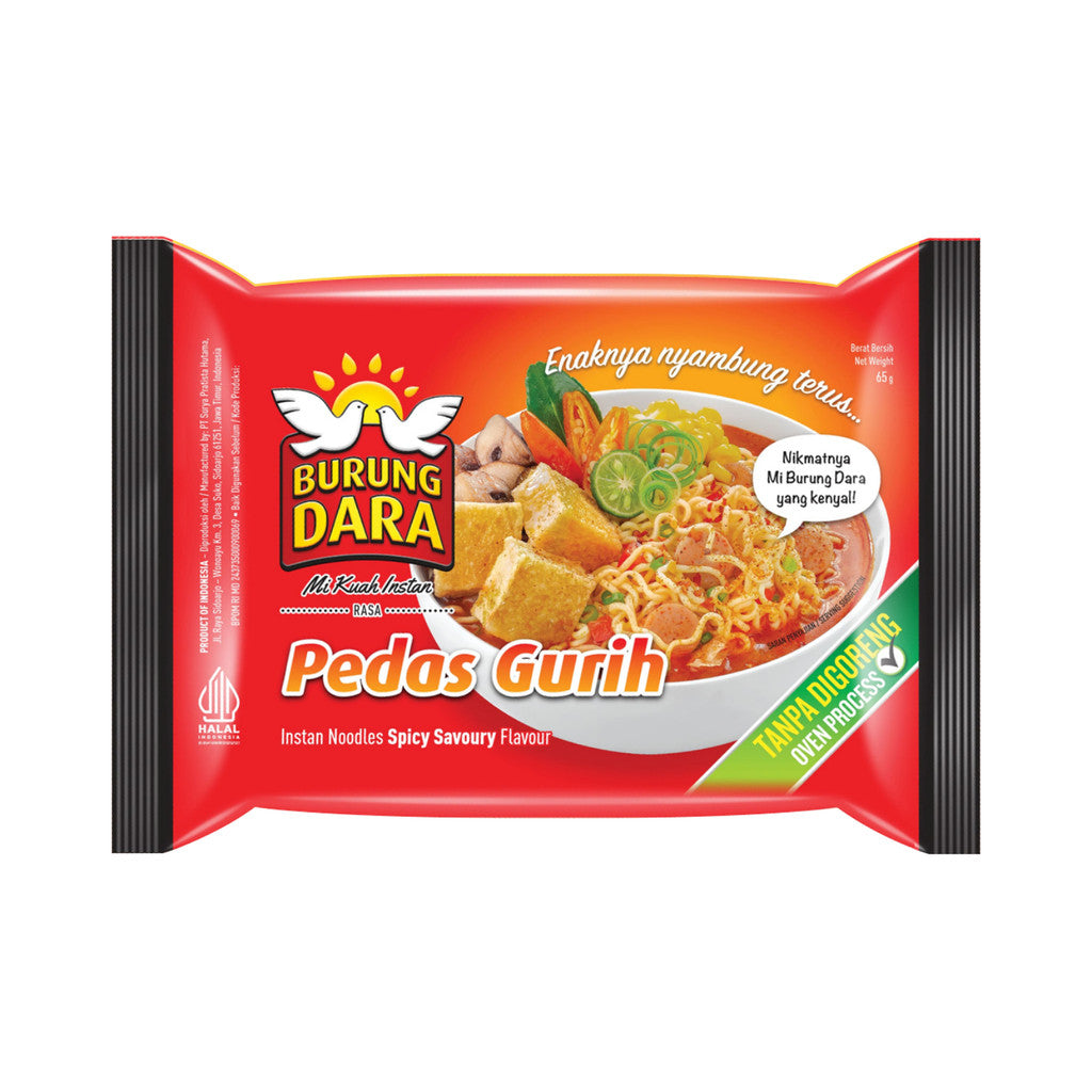 Burung Dara Mi Kuah Instan Pedas Gurih 65gr x 3 pcs