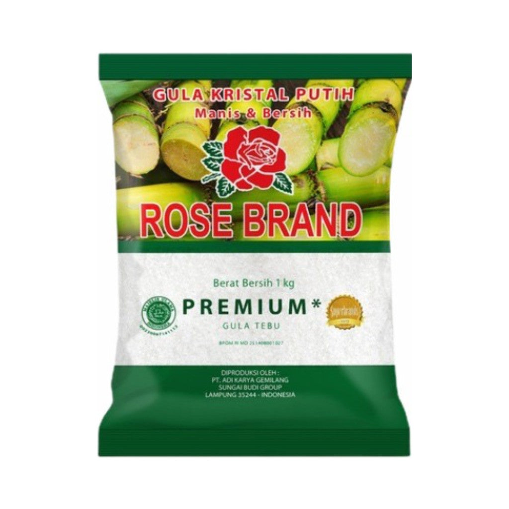 Rose Brand Gula Kristal Putih Tebu Premium 1kg x 3 pcs