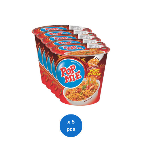 Pop Mie Goreng Pedes Gledeek Rasa Ayam Pedas 75gr x 5 pcs