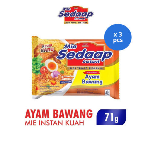 Sedaap Mie Instan Ayam Bawang Bag 71 gr x 3 pcs