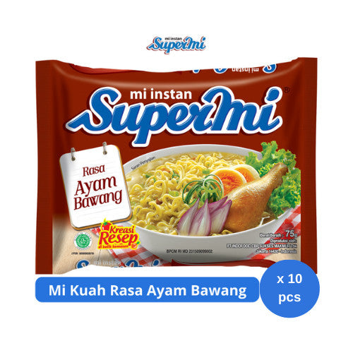 Supermi Mi Kuah Rasa Ayam Bawang 75gr x 10 pcs