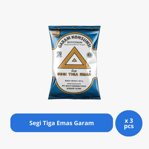 Segi Tiga Emas Garam 500 Gram x 3 pcs
