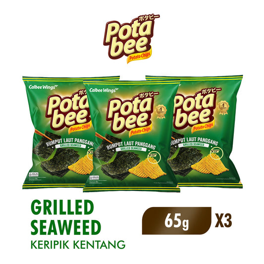Potabee Keripik Kentang Grilled Seaweed 65 gr x3