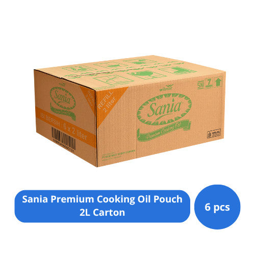 Sania Minyak Goreng Sawit Premium Cooking Oil Pouch 2L Carton (6 pcs)