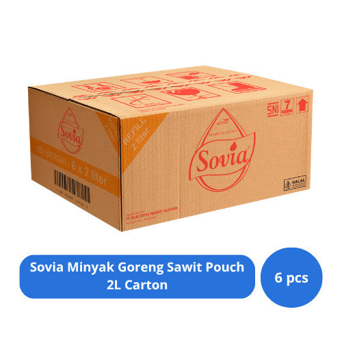 Sovia Minyak Goreng Sawit Pouch 2L Carton (6 pcs)