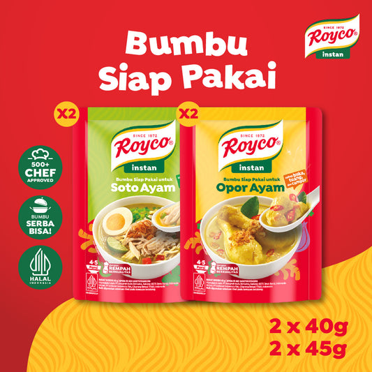 ROYCO BUMBU SIAP PAKAI OPOR 2X45 G + ROYCO BUMBU SIAP PAKAI SOTO 2X40 G
