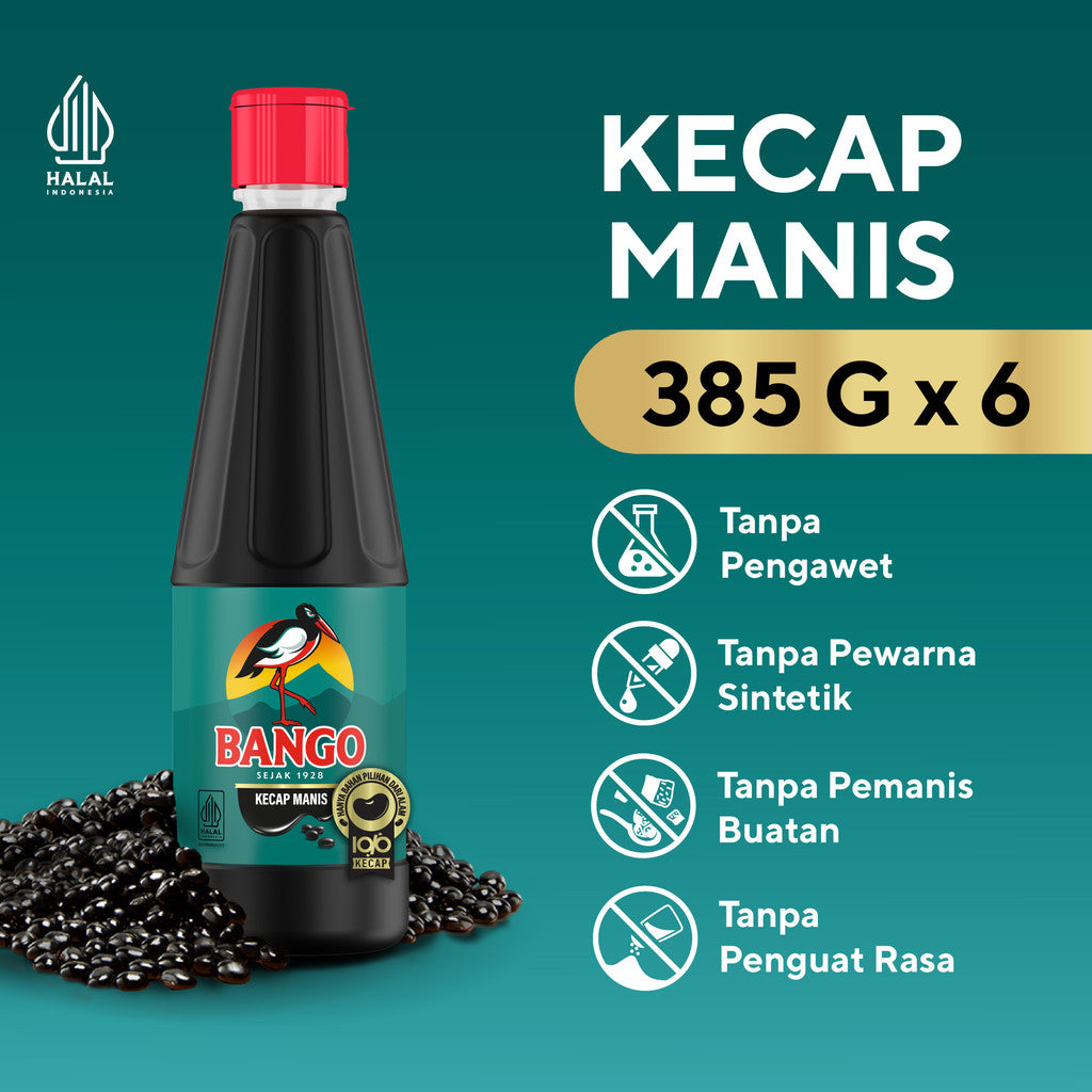 Bango Kecap Manis Botol 385G x6