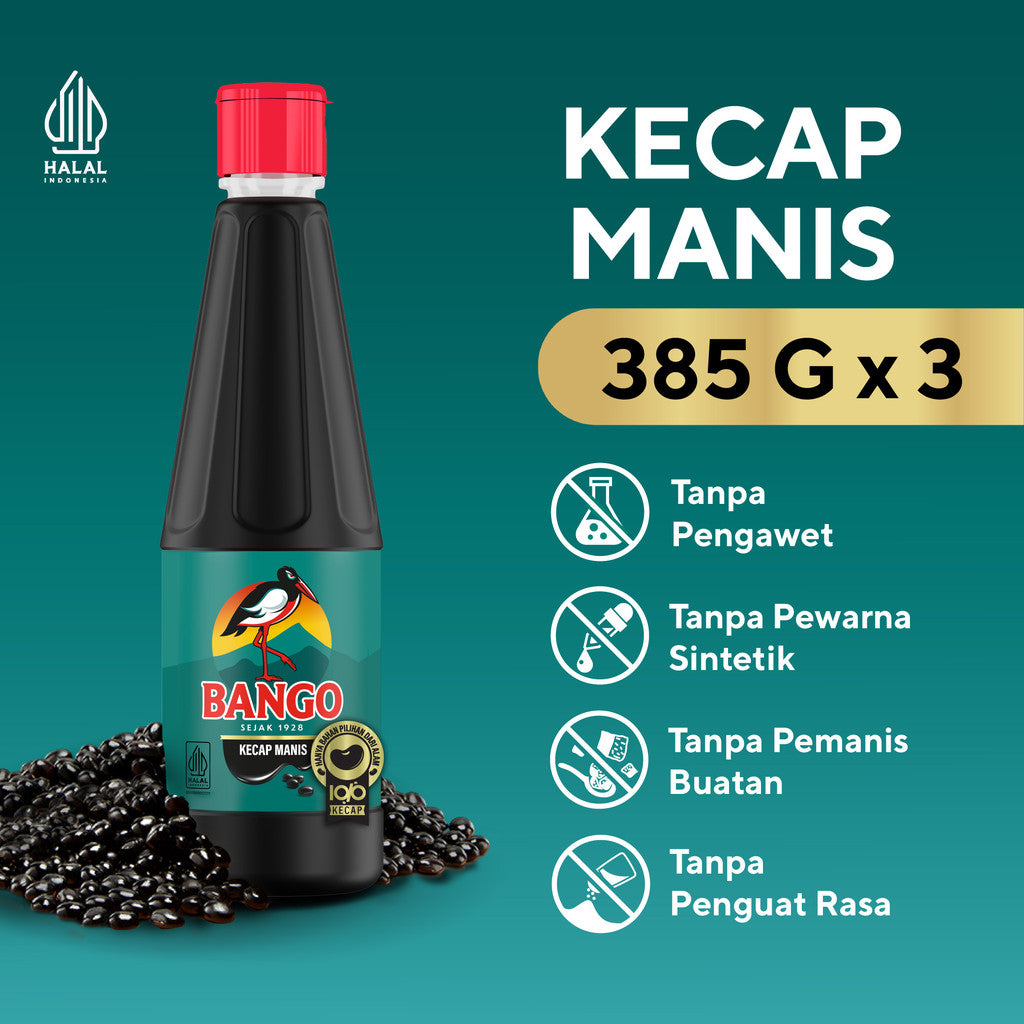 Bango Kecap Manis Botol 385G x3