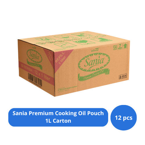 Sania Minyak Goreng Sawit Premium Cooking Oil Pouch 1L Carton (12 pcs)